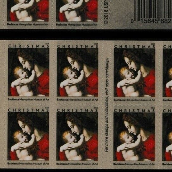 2018- MADONNA & CHILD BY BACHIACCA -  BKLT Of 20 STAMPS - Picture 2 of 3